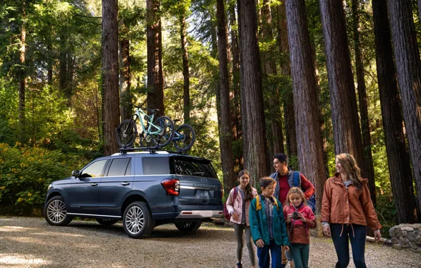 Picture Ford, Trees, People, Ford, Car, SUV, Bikes, 2022