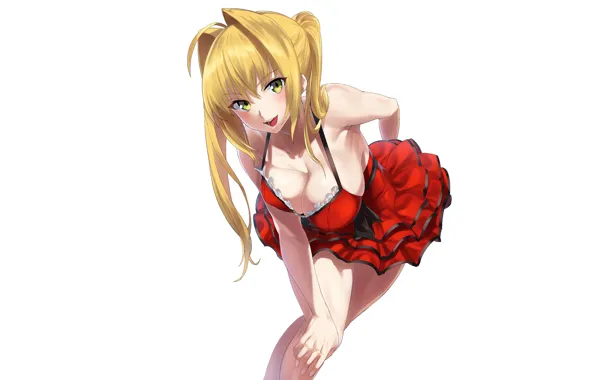 Wallpaper anime, mini dress, sexy, attractive, dress, boobs, handsome, cleavage