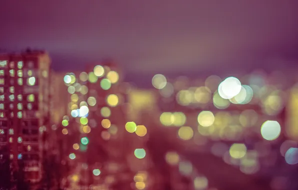 Picture the city, lights, house, the building, bokeh