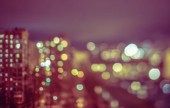 The city, lights, building, home, bokeh
