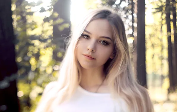Look, girl, face, glare, sweetheart, portrait, blonde, Light