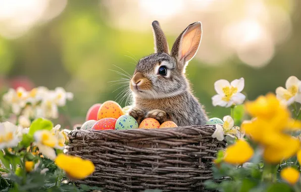 Look, light, flowers, grey, holiday, glade, eggs, legs