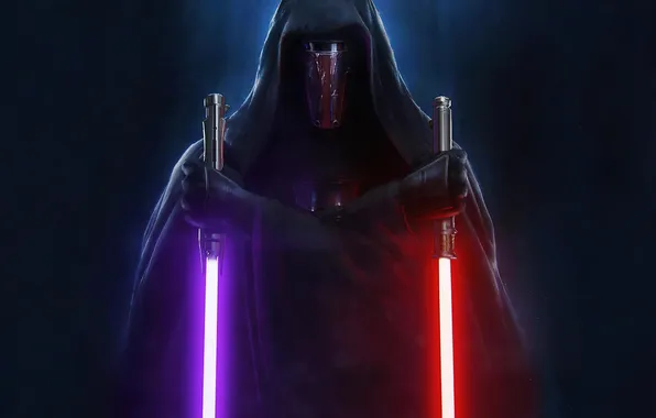 Darkness, mask, Star Wars, dark, hood, gloves, cloak, swords