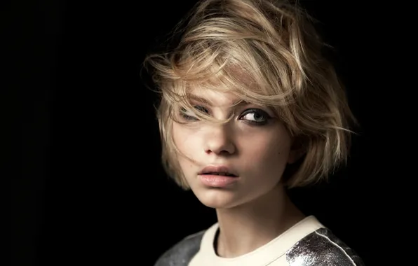 Portrait, hairstyle, blonde, black background, photoshoot, rush, Tavi Gevinson, Nick Hudson