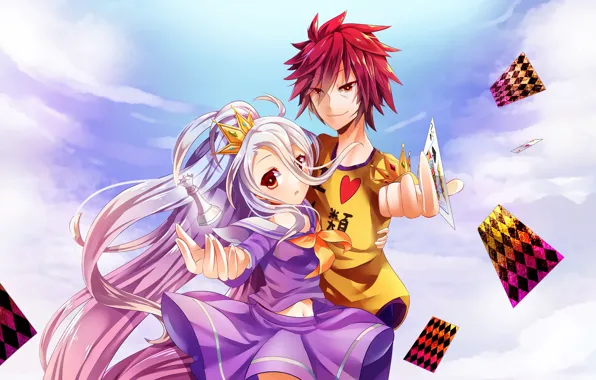 Wallpaper anime, art, two, No Game No Life, No game no life for