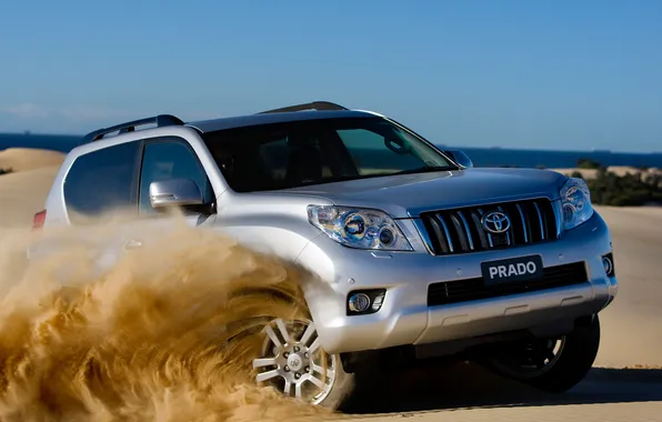 Sand, jeep, Toyota, land cruiser, prado