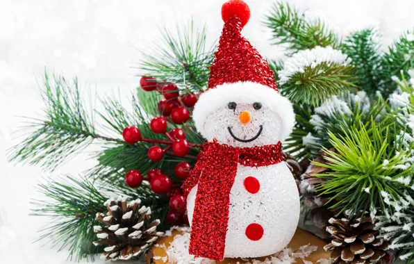 Christmas, tree, snowman, decoration