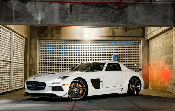 Picture Mercedes, AMG, Black, SLS, White, Series