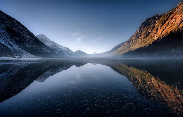 Mountains, nature, lake, reflection