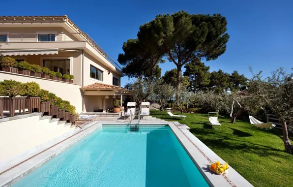 Villa, pool, Italy, architecture, Italy, terrace, Sorrento, Amalfi coast