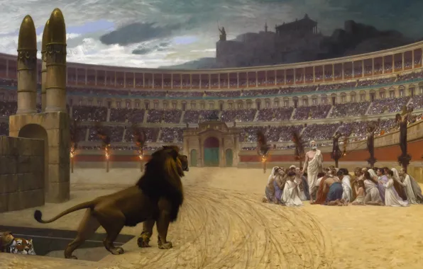 Picture picture, Leo, Colosseum, mythology, Jean-Leon Gerome, The Last Prayer Of The Christian Martyrs