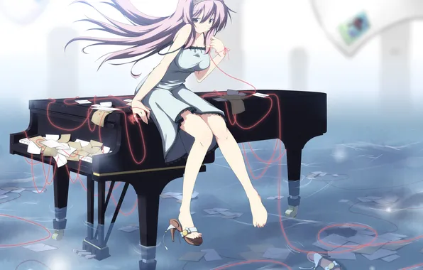 Water, the situation, anime, piano, vocaloid, Vocaloid