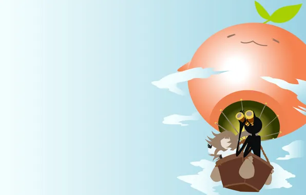 The sky, people, ball, girl, binoculars, Deemo