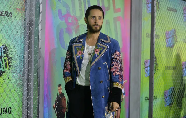 Background, wall, portrait, outfit, actor, Joker, Jared Leto, Jared Leto