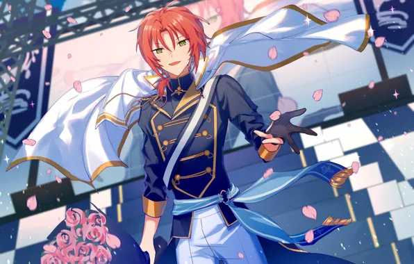 Bouquet, petals, Fanart, Ensemble Stars!, Tsukinaga Leo