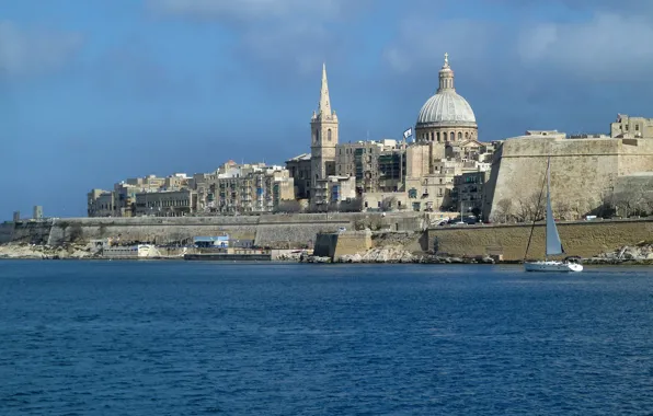 Sea, the sky, home, the dome, Malta, Valletta