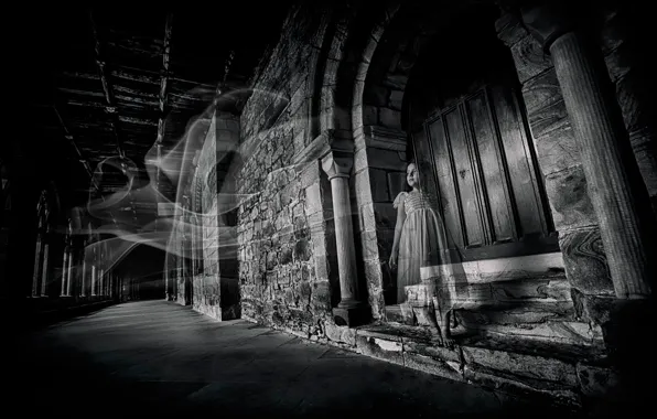 Picture castle, Ghost, girl, Alone