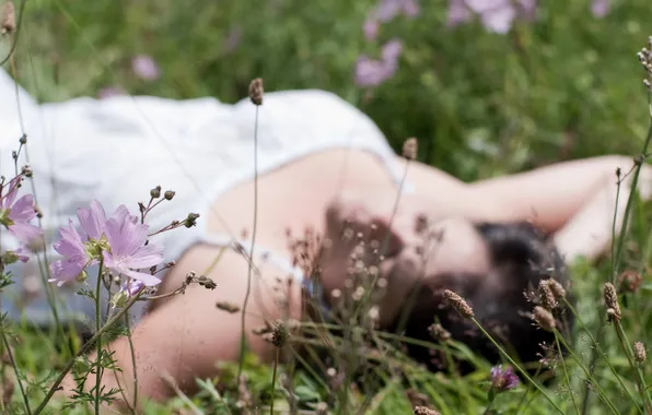 Grass, girl, nature