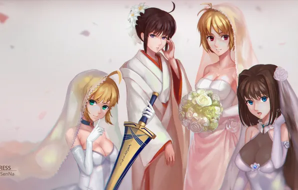 Girls, group, art