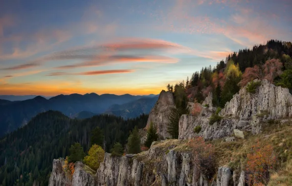Picture sunset, mountains, nature