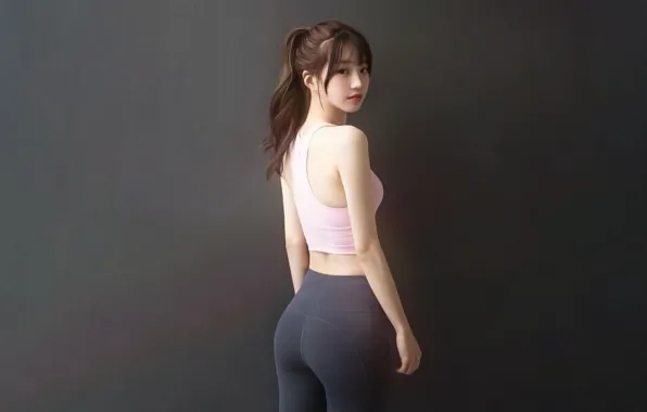 Girl, sexy, ass, long hair, brown hair, beautiful, pretty, erotic