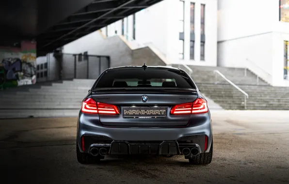 BMW, sedan, rear view, Biturbo, BMW M5, Manhart, M5, V8