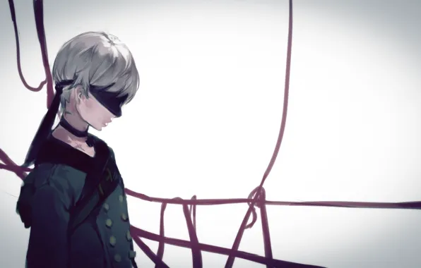 Tape, guy, eye patch, Nier Automata, YoRHa No 9 Type S