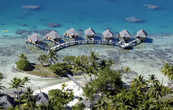 Beach, the ocean, the hotel, exotic, Cook Islands, Rarotonga, Muri Beach, Maihi