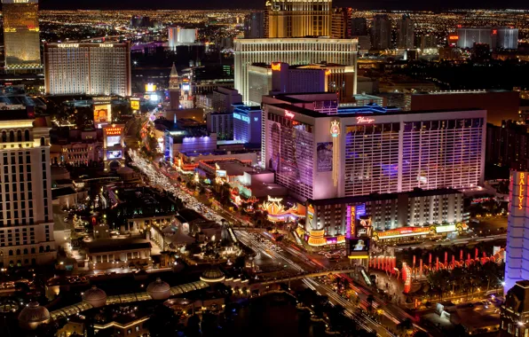 Picture city, the city, lights, the evening, USA, Las Vegas, casino, Las Vegas