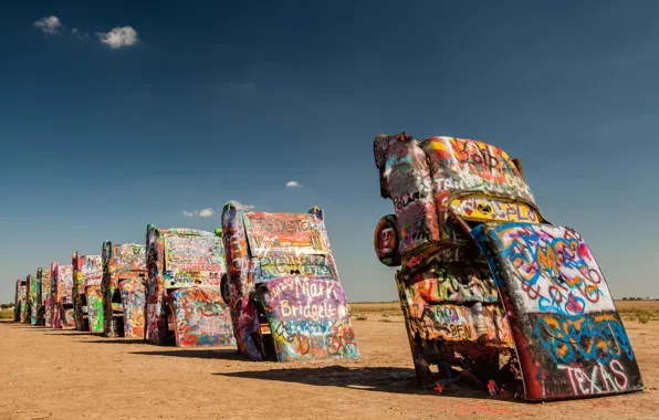 Machine, desert, grafiti