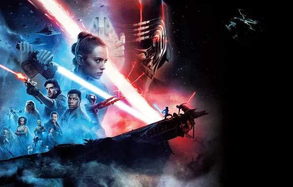 Space, fiction, poster, Oscar Isaac, Oscar Isaac, Daisy Ridley, John Boyega, John Boyega