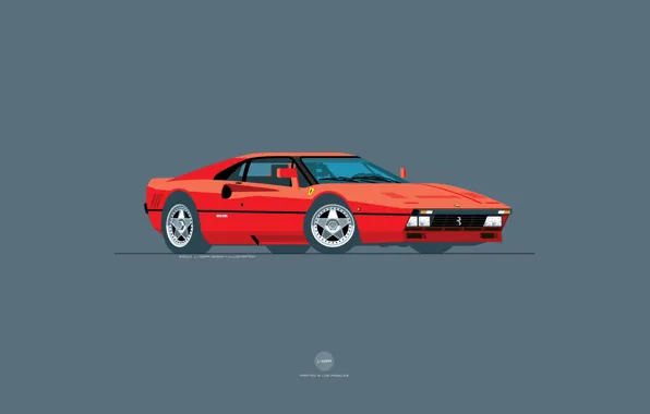 Picture Red, Auto, Machine, Ferrari, Art, Supercar, GTO, 288