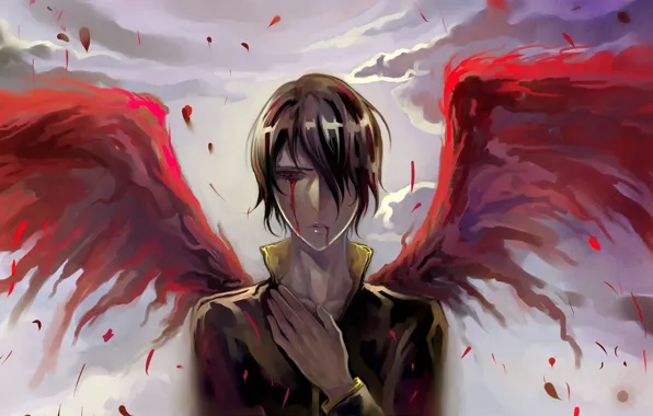 anime vampire boy with wings