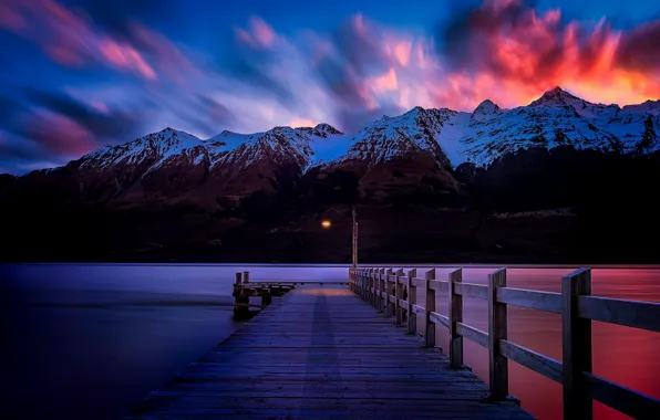 Picture mountains, bridge, nature, lake