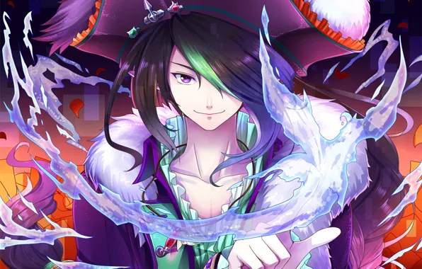 Picture look, water, fantasy, magic, anime, art, guy