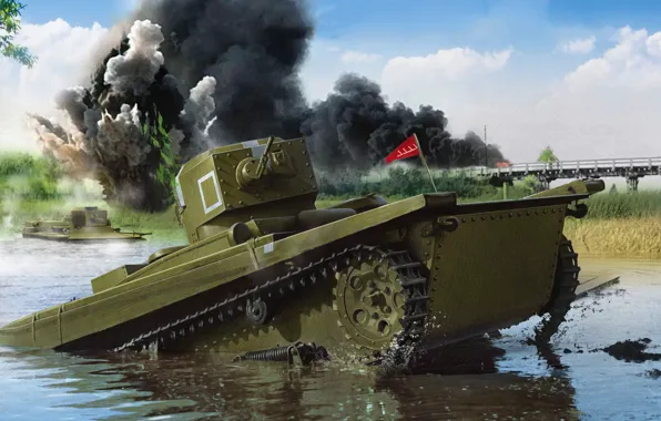 Easy, tank, USSR, The red army, amphibian, floating, T-38, T-37