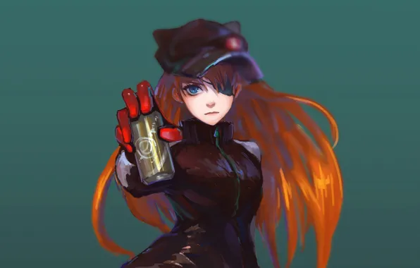 Girl, art, headband, Anime, drink, Anime, Neon Genesis Evangelion, Asuka Langley Soryu