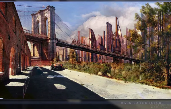 Picture bridge, the city, fiction