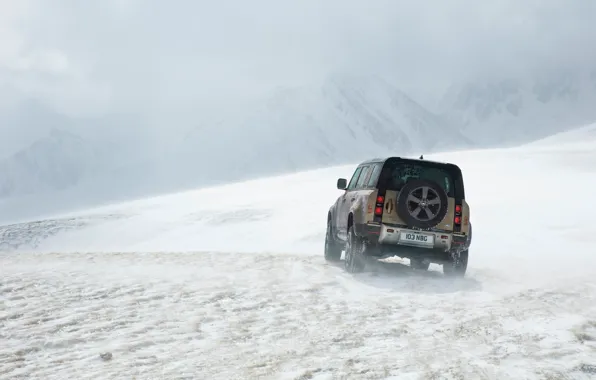 Snow, Land Rover, snow, Defender, Land Rover Defender, Land Rover Defender 90 D240 SE, 90 …