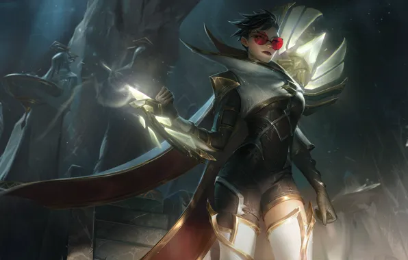 Girl, Glasses, Art, Splash, League of Legends, LoL, Artwork, League Of Legends