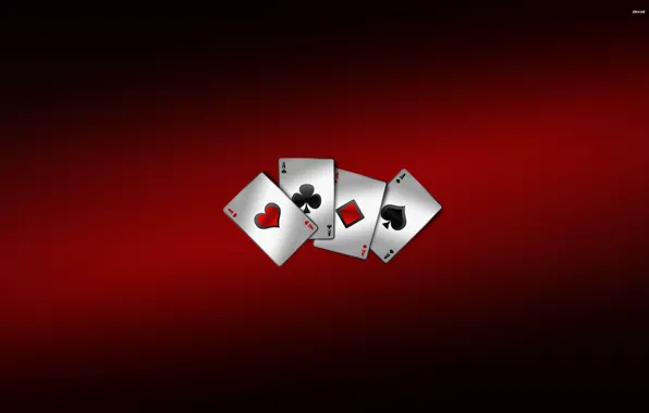 Card, poker, 4 aces