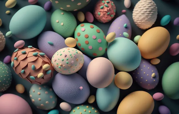 Eggs, colorful, Easter, happy, background, Easter, eggs, decoration