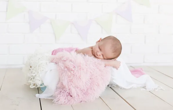 Child, sleep, sleeping, girl, fur, baby