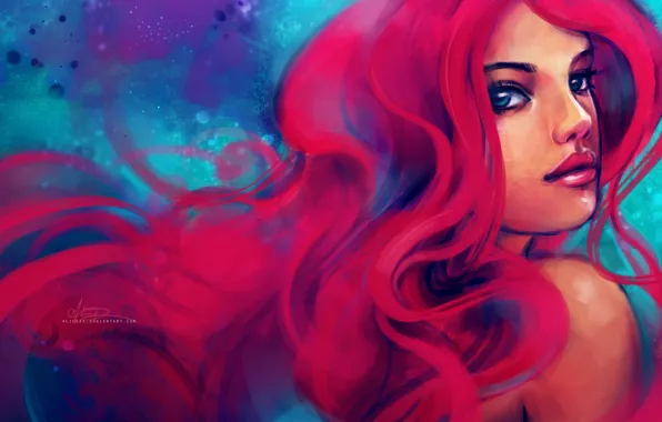 Picture girl, art, Disney, Ariel, The little mermaid, The Little Mermaid, alicexz