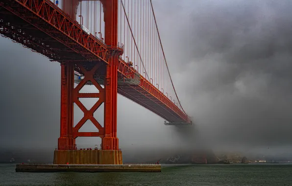 Bridge, fog, Golden gate, USA, San Francisco