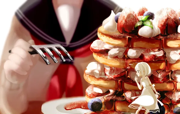 Food, girl, plug, dessert