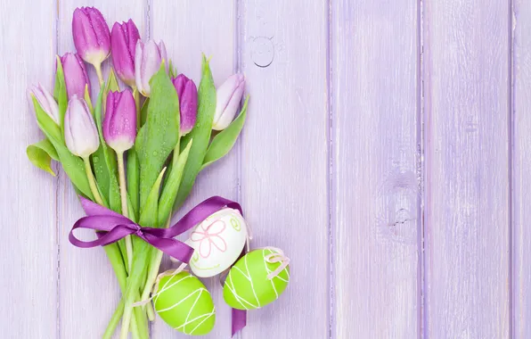 Flowers, eggs, spring, Easter, tulips, happy, flowers, tulips