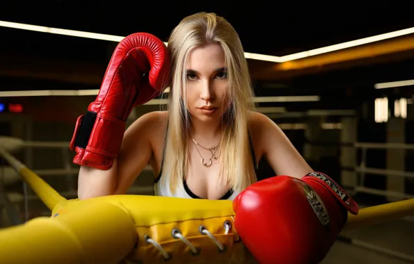 Look, girl, face, pose, hands, blonde, the ring, long hair