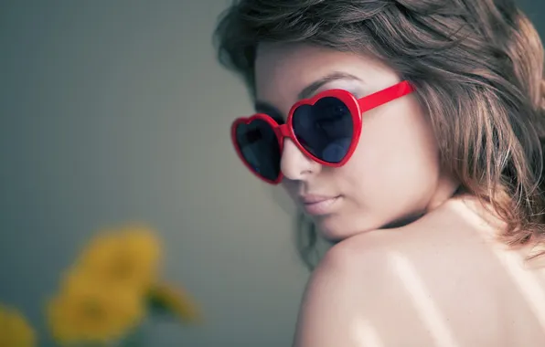 Girl, mood, glasses