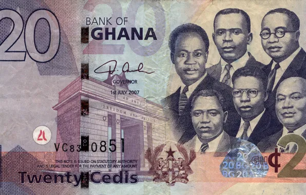 Picture blue, people, Money, Ghana, Bank, twenty, Cedis